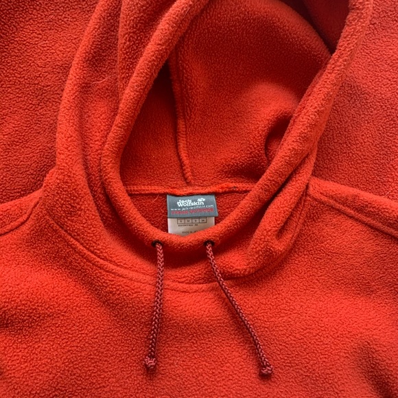 Jack Wolfskin fleece hoodie sweater small orange - Picture 5 of 9